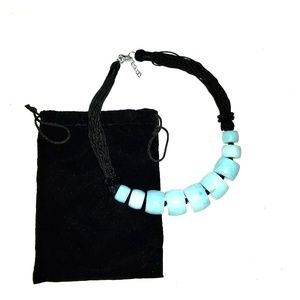 Gorgeous Chunky Lght Blue Graduated Stone Necklace